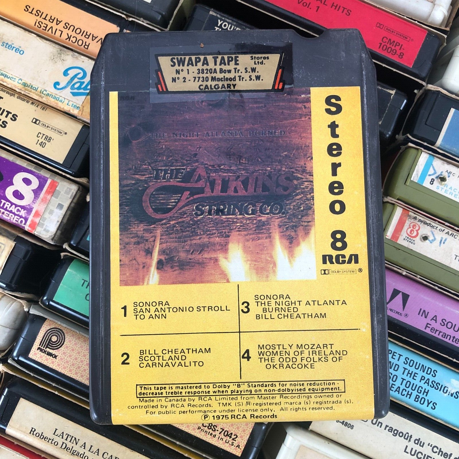 Chet Atkins String Company : The night Atlanta Burned 1975, 8 Track Tape CANADA