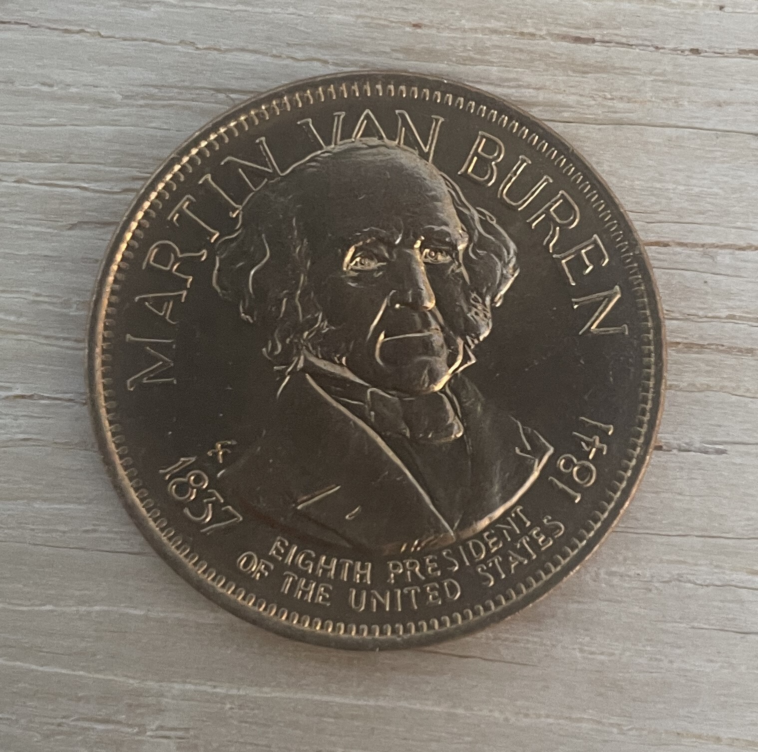 VINTAGE MARTIN VAN BUREN 1837-1841 8th US President One Dollar Coin Token