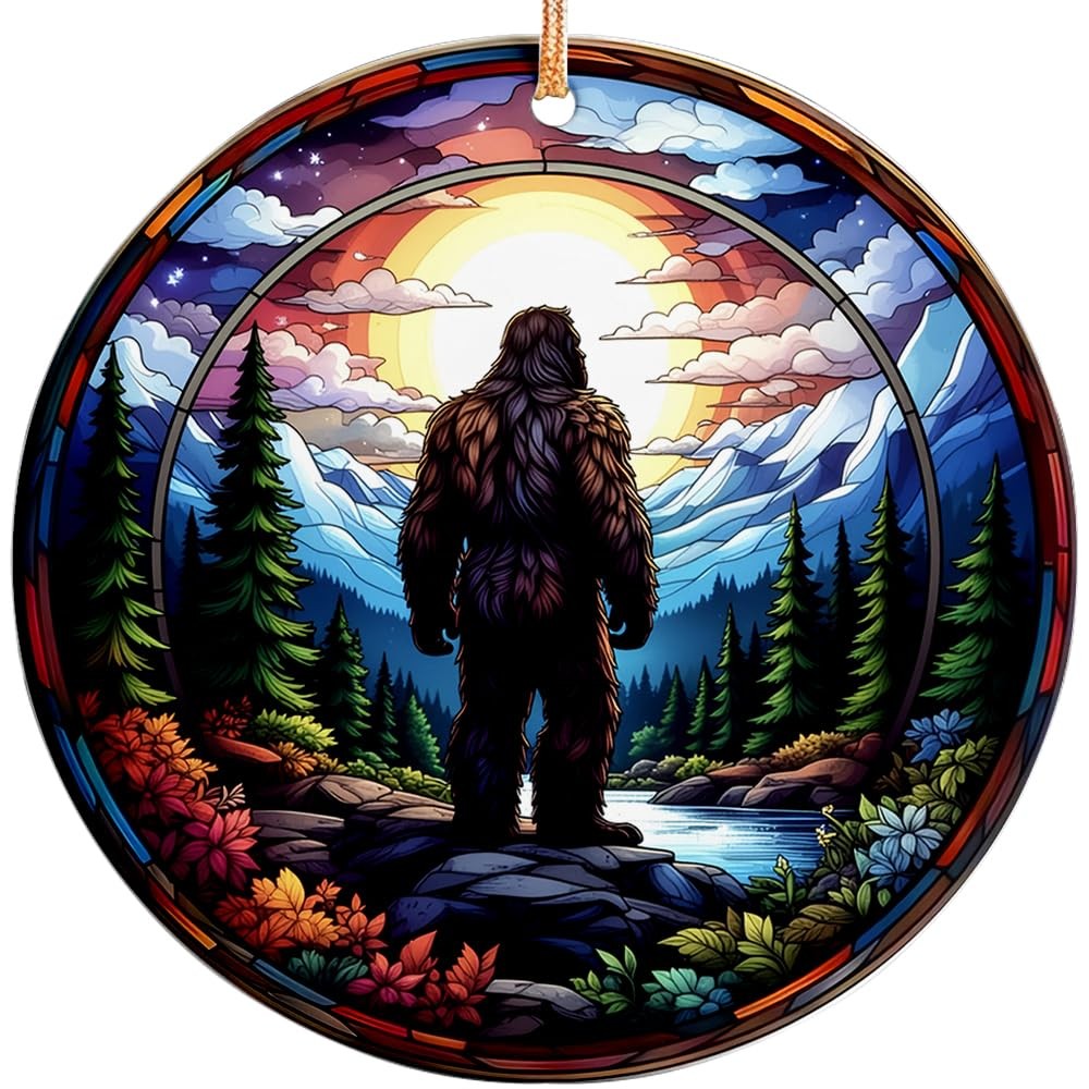 Decorlion Christmas Ornament - Bigfoot Ceramic Ornament, Multicolors 