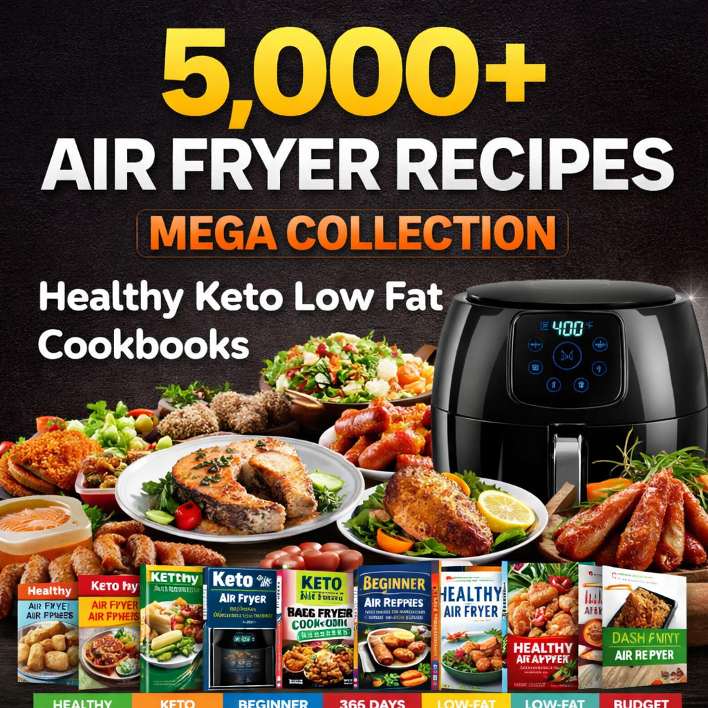 Air Fryer Cookbook Mega Bundle 5000+ Diet Recipes Keto Low Fat Ninja COSORI 2026