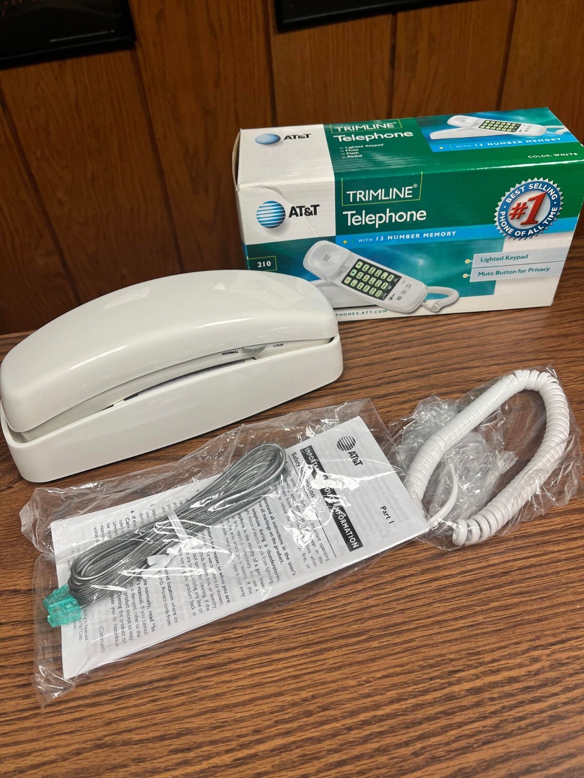 BRAND NEW AT&T TI-210WH  210 Trimline Corded Phone - White