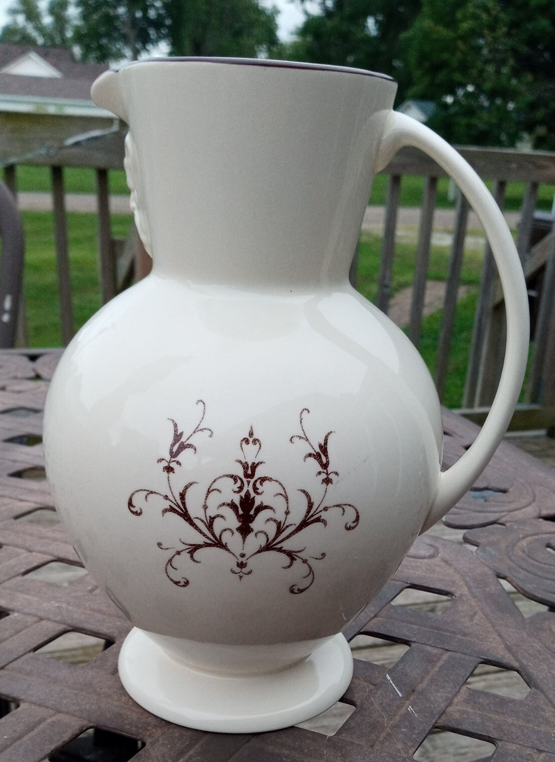 Wedgewood Queen's Ware Filigree Pitcher Vintage