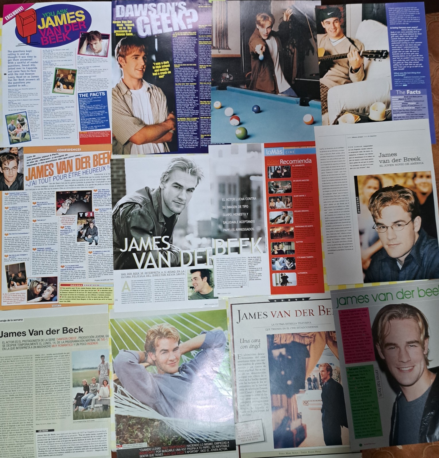 James Van Der Beek magazines clippings