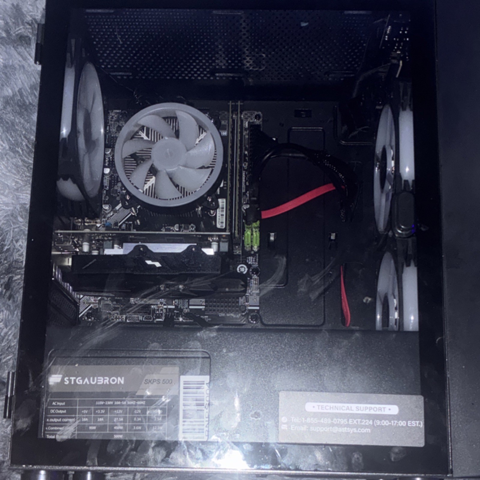 STGAUBRON SKPS 500 Gaming Tower Desktop, Dedicated Graphics, RGB Lighting, Black