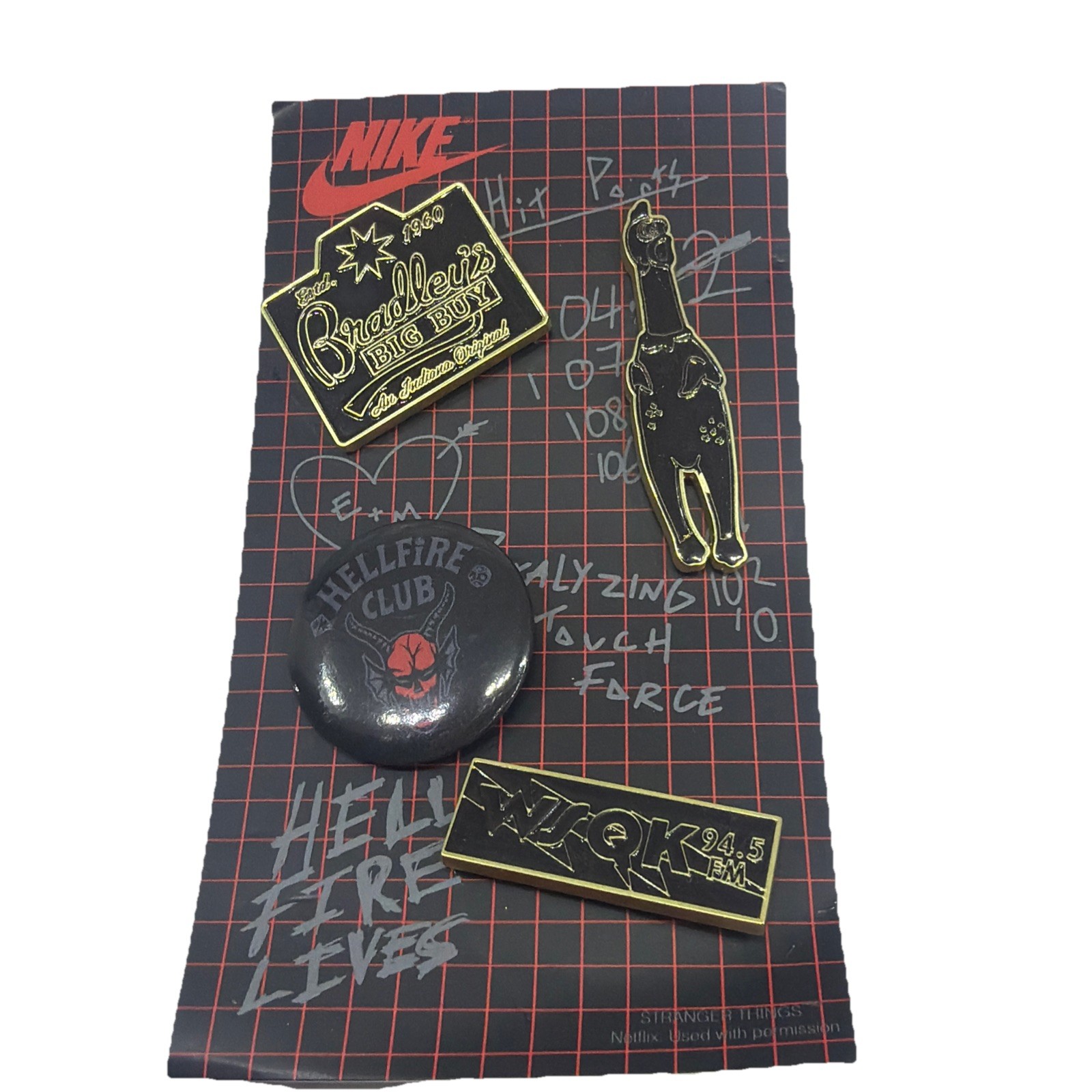 2026 NEW Nike Foamposite Red Black Pin Set of 4 Stranger Things Exclusive Lot 3