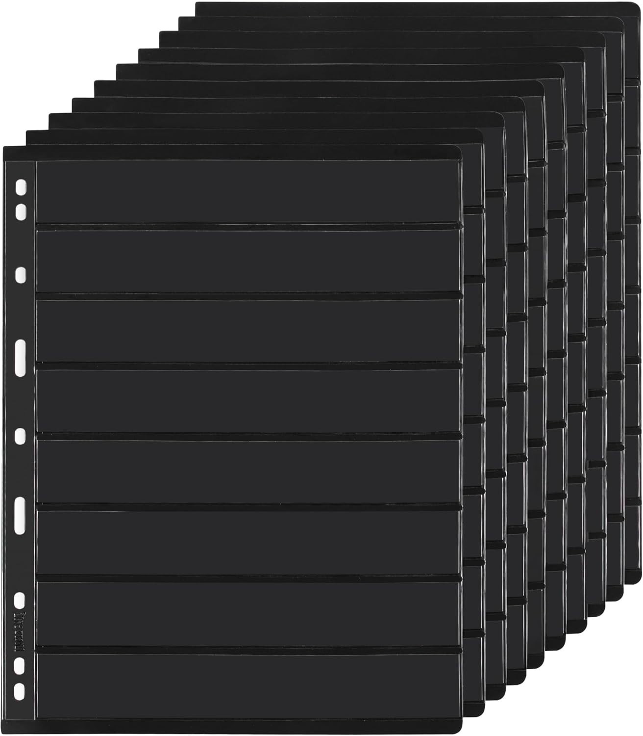 10 Sheets 20 Pages Postage Stamp Album Pages, 8 Pockets 7.7X 1.18In Stamp Collec