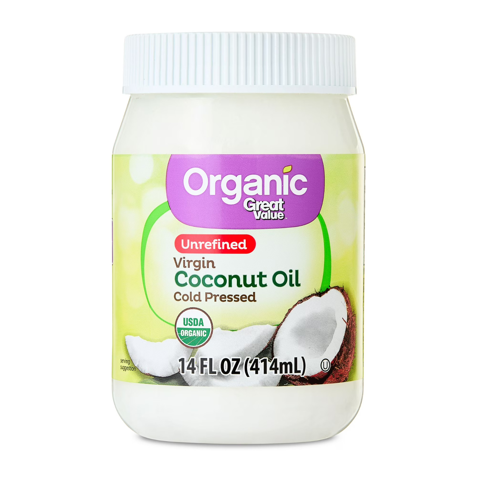 Great Value Organic Unrefined Virgin Coconut Oil 14 Oz