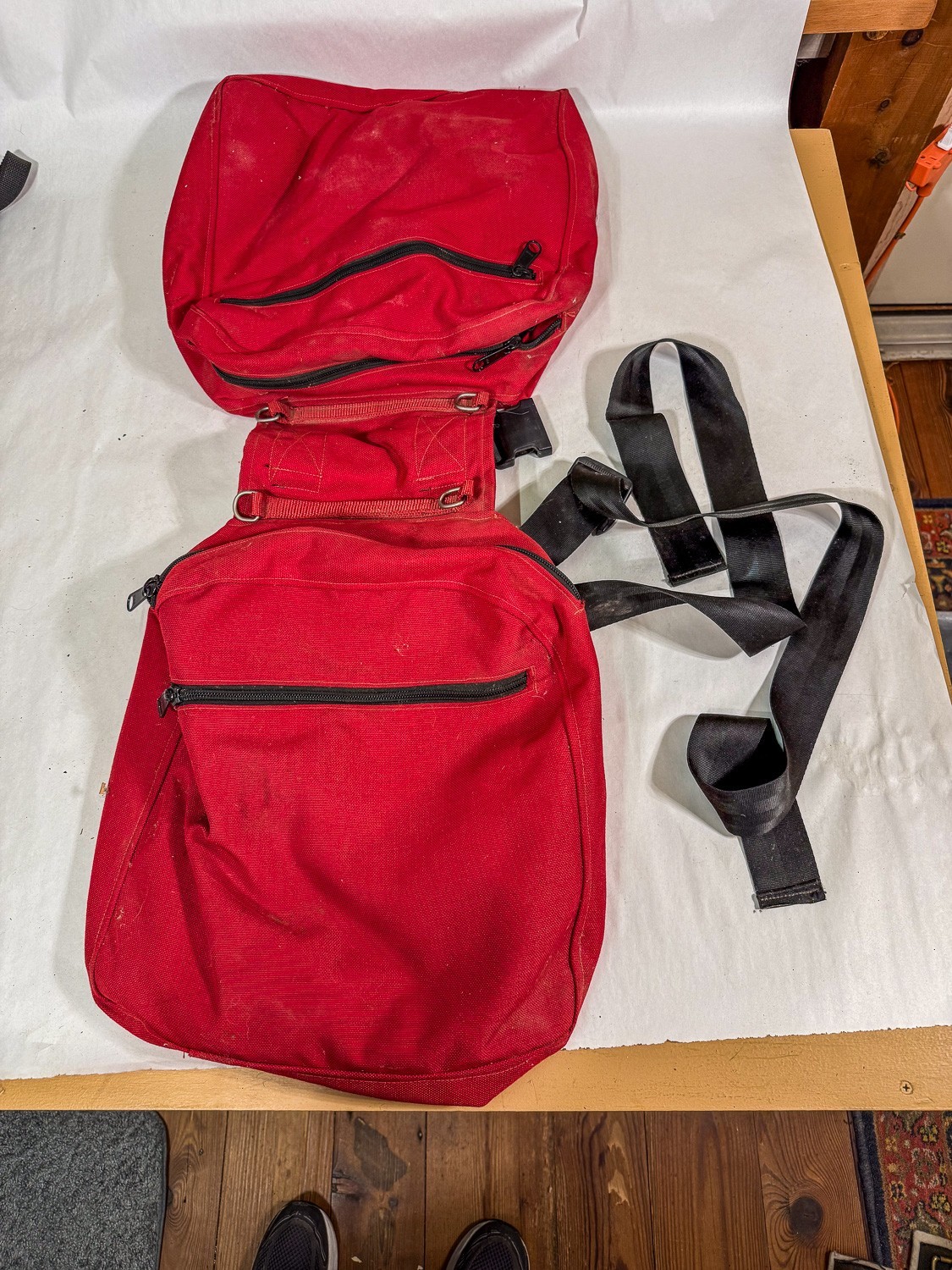 [E696] Llama Saddle Pack Pannier with Rain Cover for Trekking