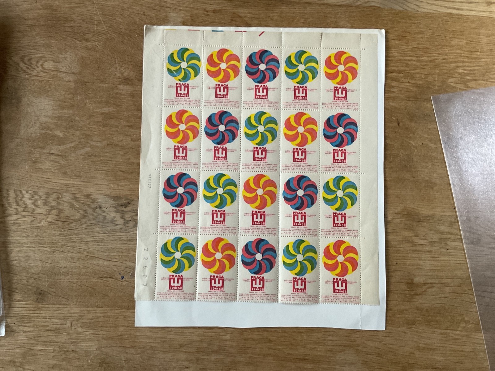 Prague 1968 poster stamps sheet on page B3209