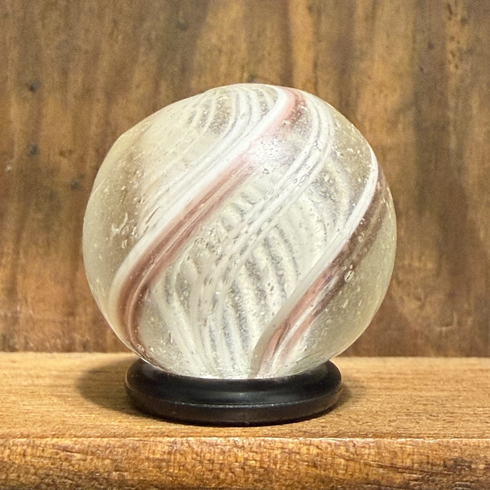 Antique German Handmade Latticinio Core Swirl Marble 13/16” Good | 272