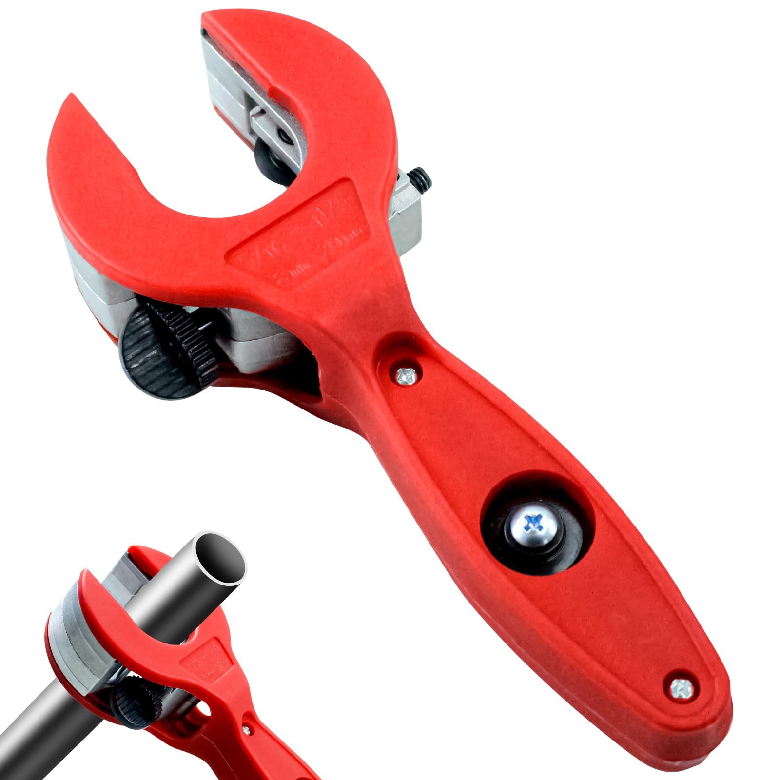 Ratcheting Tubing Cutter, 2 in 1 Copper Tube Cutter, Close Quarters Tubing Cu...