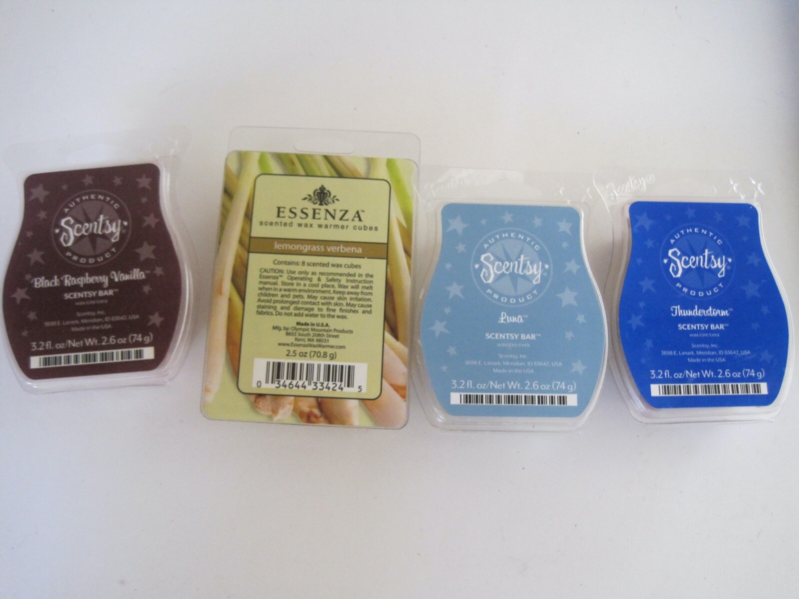 Scentsy Bars 2 Essenza Black Rasberry Lemongrass Thunderstorm Wax Warmer Cubes