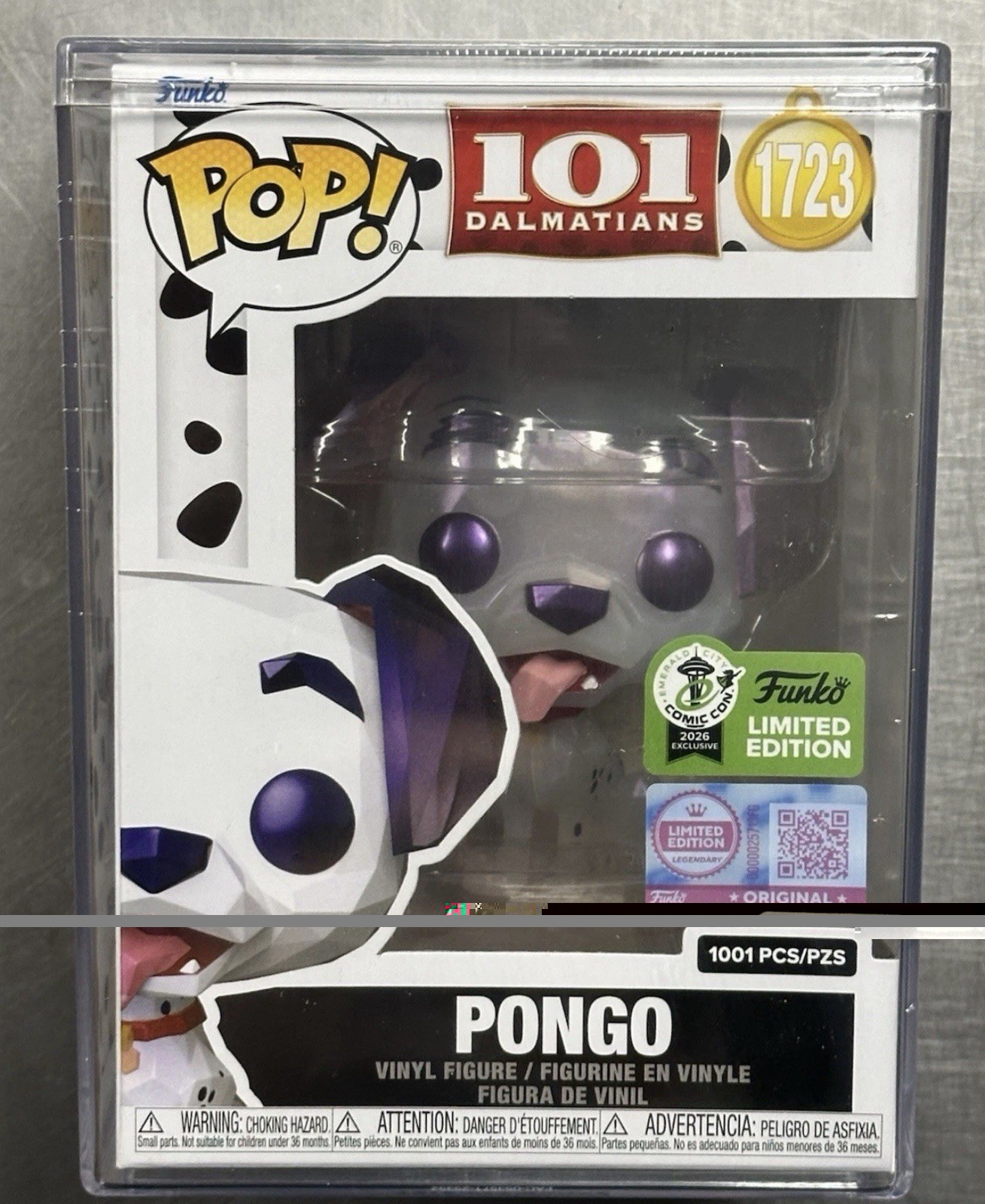 Funko Pop! Pongo (Facet) ECCC #1723 101 Dalmatians w/ Protector IN HAND