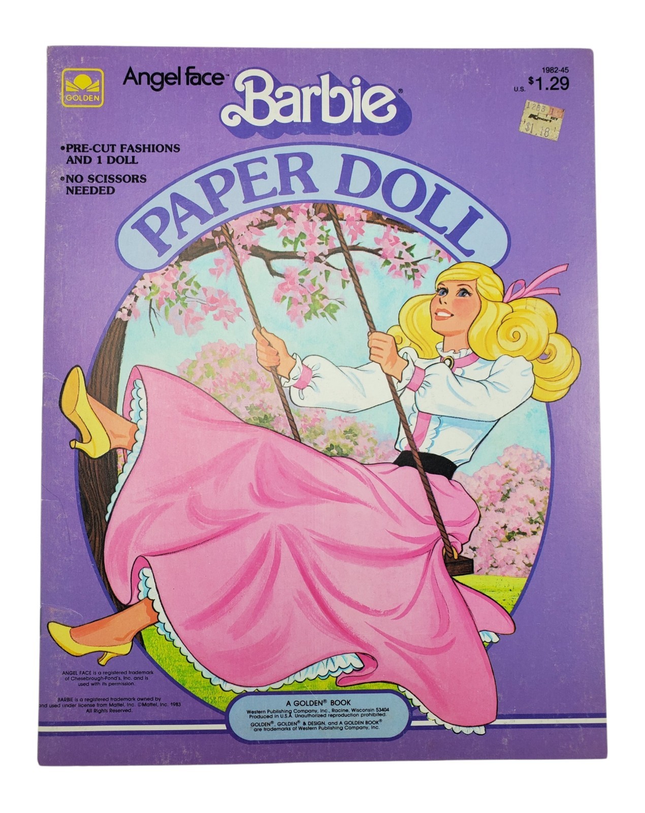 Vintage ANGEL FACE BARBIE Paper Doll Golden 1983 No. 1982-45 Uncut