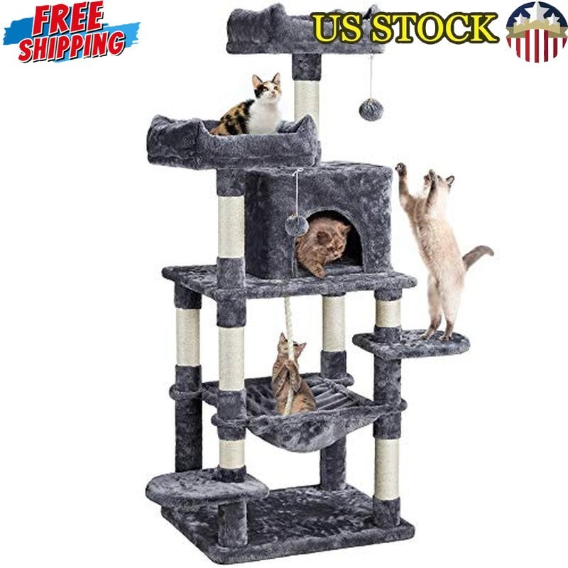 Cat Tree Tower W/ Scratching Posts Cozy Condo Multi-Level Activity Center Indoor