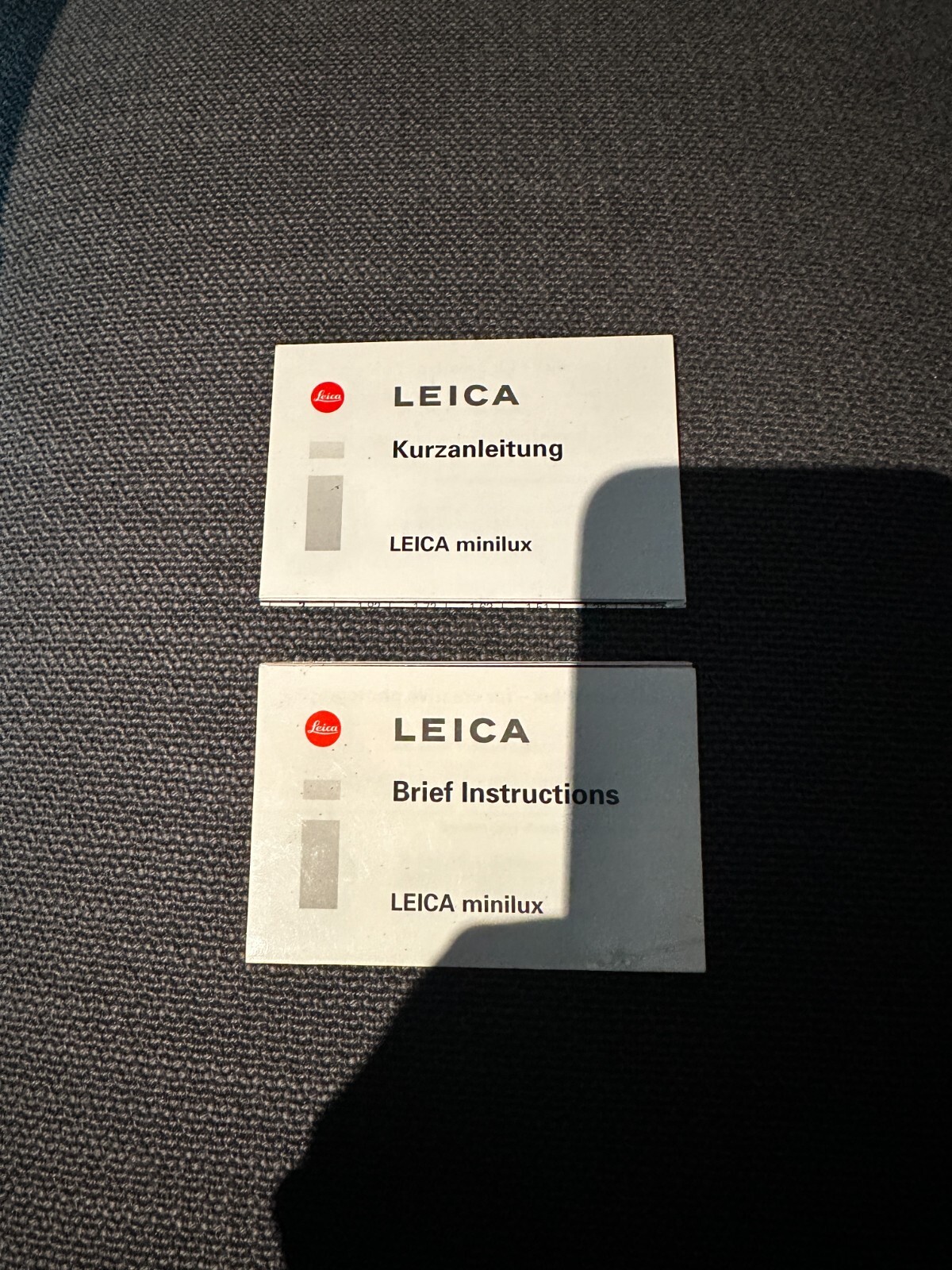 Original Instructions Manual for LEICA Minilux camera