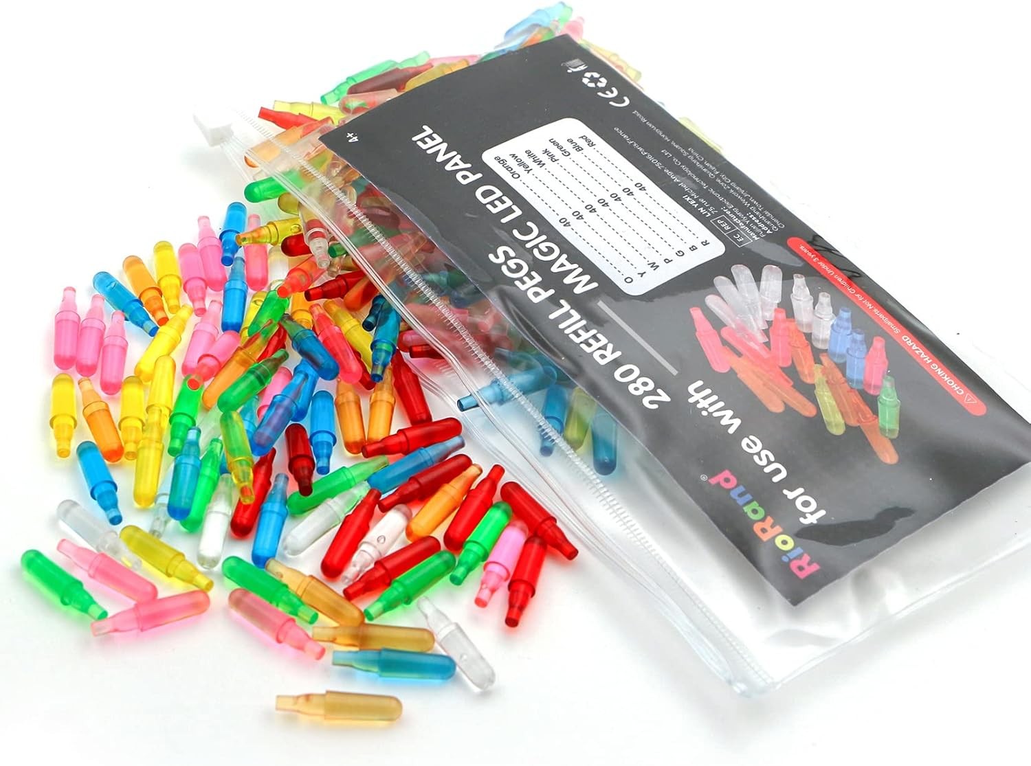 RioRand Refill Pegs 280 PCS Magic LED Panel Light Up Board Accessories for Kids 