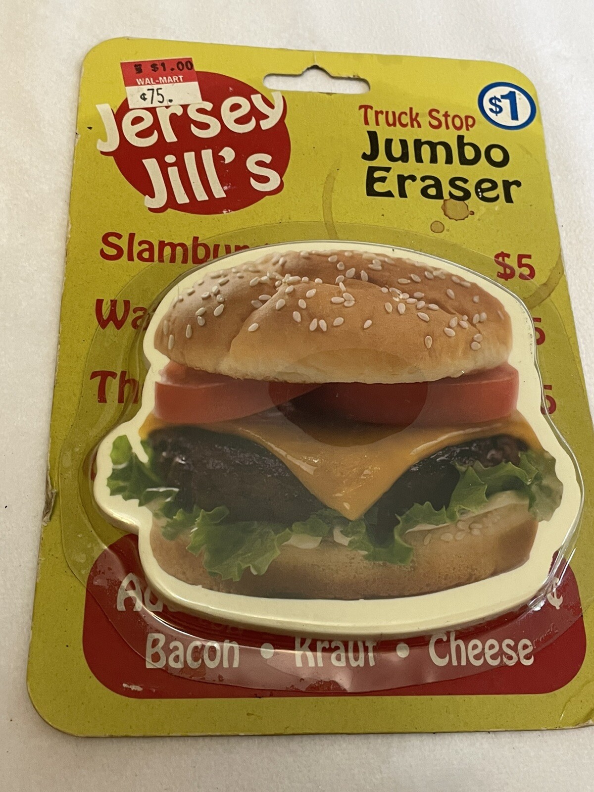 Jumbo Eraser Cheeseburger New NIB Jersey Jill’s Truck Stop