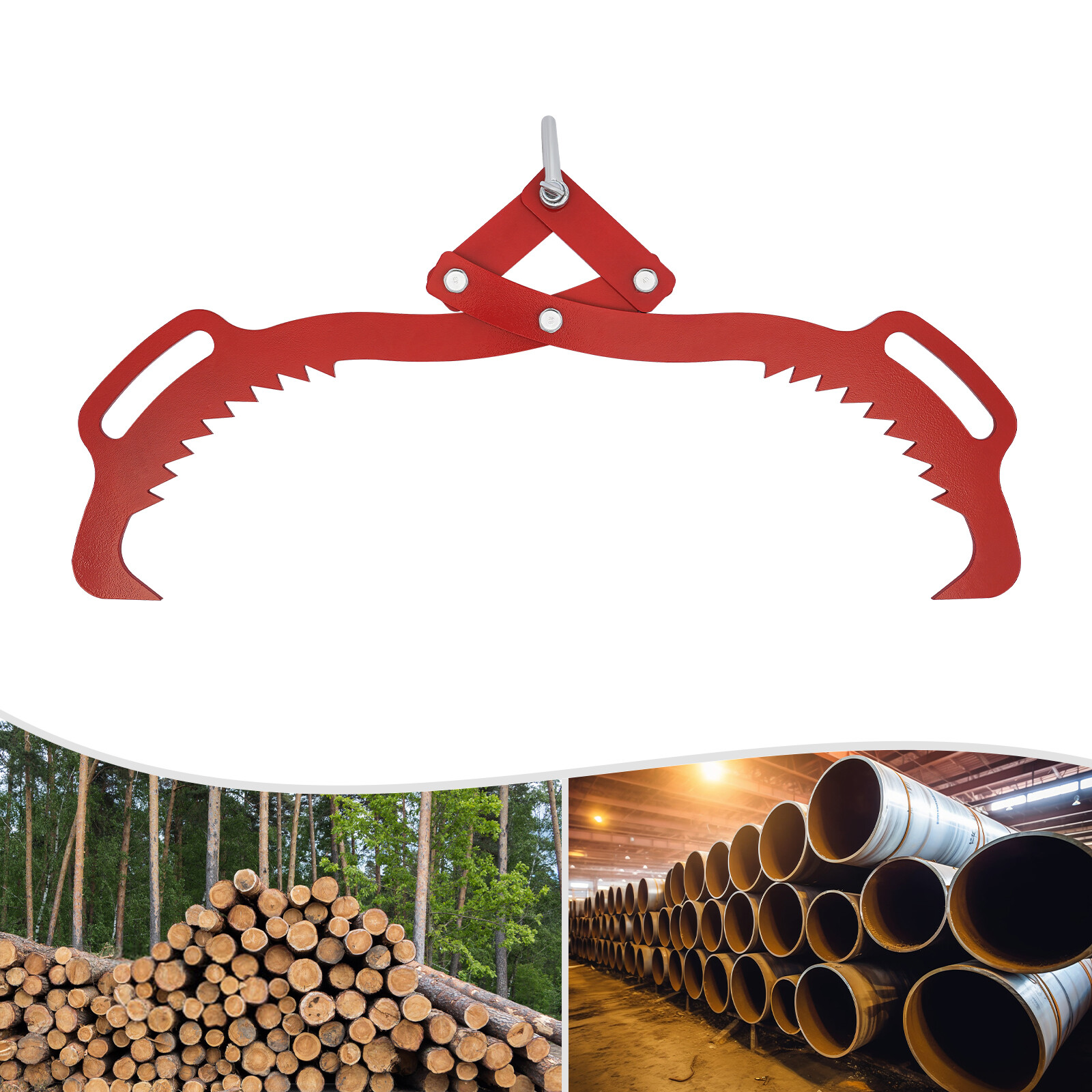 30" Log Lifting Tongs Log Lifter Tongs Heavy Duty Grapple Timber Claw w/Handle