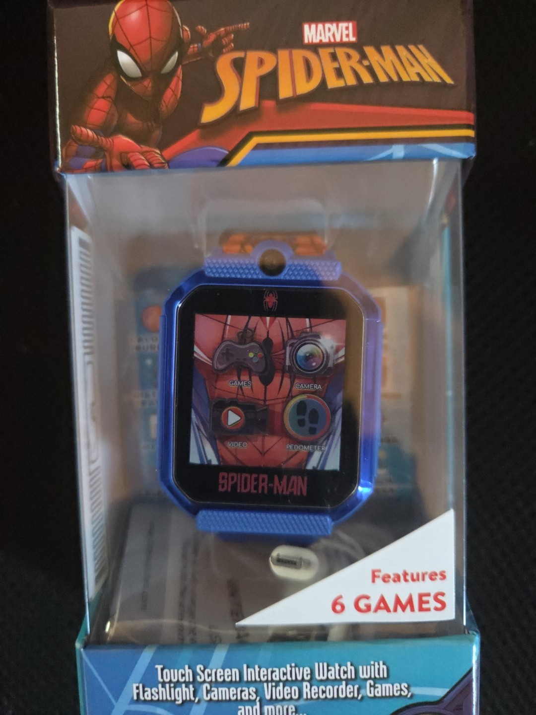 Marvel SPD4767NVWM Spider-Man iTime Unisex Child Smart Watch with Silicone Strap