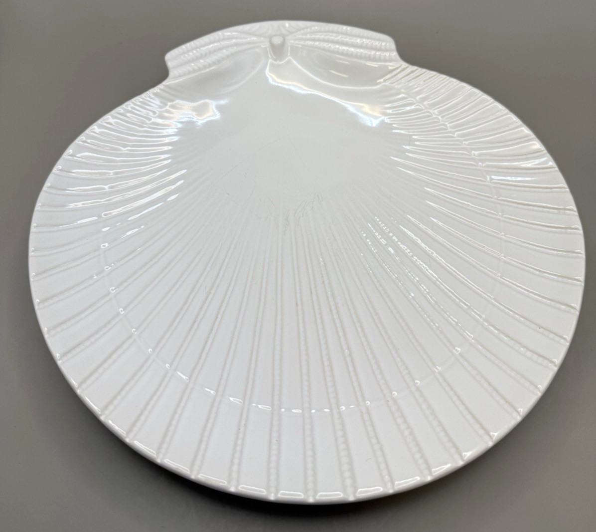 FBP Portugal White Scallop Shell Platter 10" Coastal Beach Serving Platter