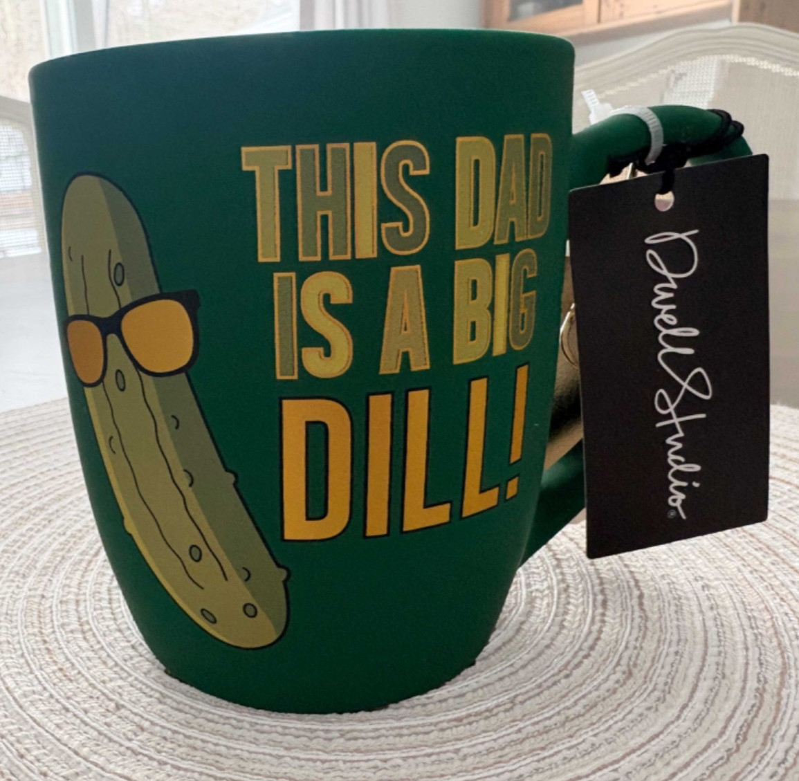 This Dad Is A Big Dill Coffee Mug & Keychain Set Green Gold Fathers Day Gift NWN