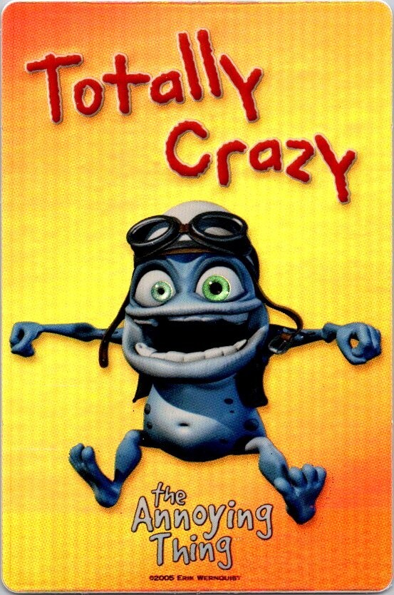 2005 Crazy Frog Annoying Thing  Vending Machine Sticker Foil 4" Tall