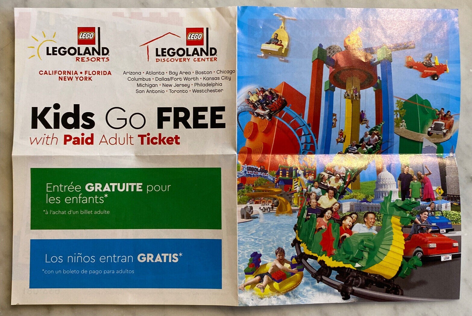 CA HOPPER KID CHILD GO FREE Legoland CALIFORNIA Exp 7/31/2025