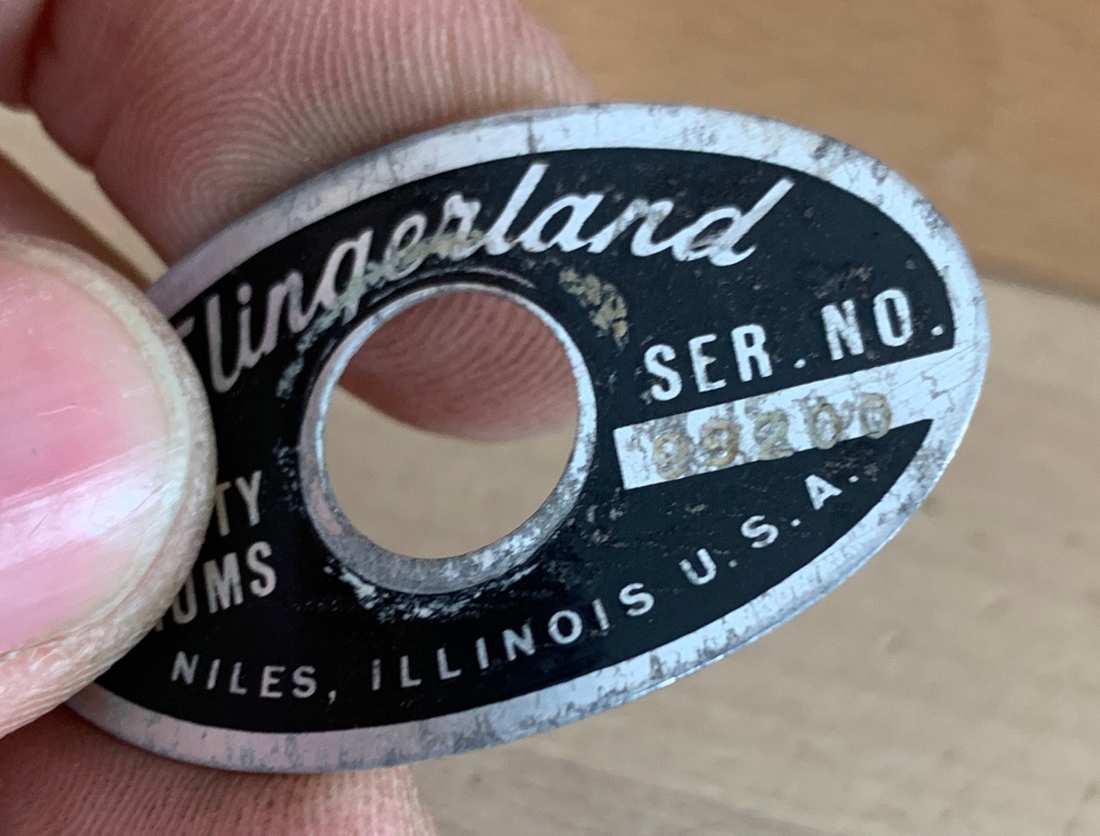 Slingerland 70s Vtg Black Silver Niles Oval Badge Snare Tom Bass Drum Ser 99200