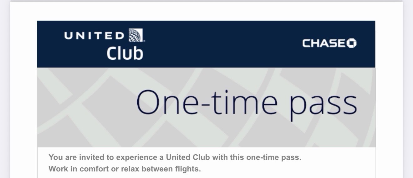 United Club One-Time Pass (x2) (Expires January 02, 2027) E-Delivery via email