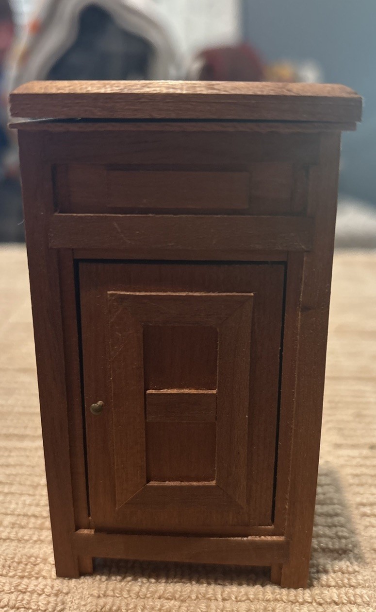 Vintage Armoire Dollhouse Miniature Ice Chest Wood  1:12