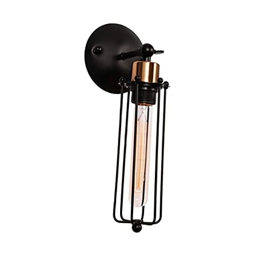 Wall Sconces Wall Lamp Wall Light 1-Light Hardwire Industrial Black and Gold