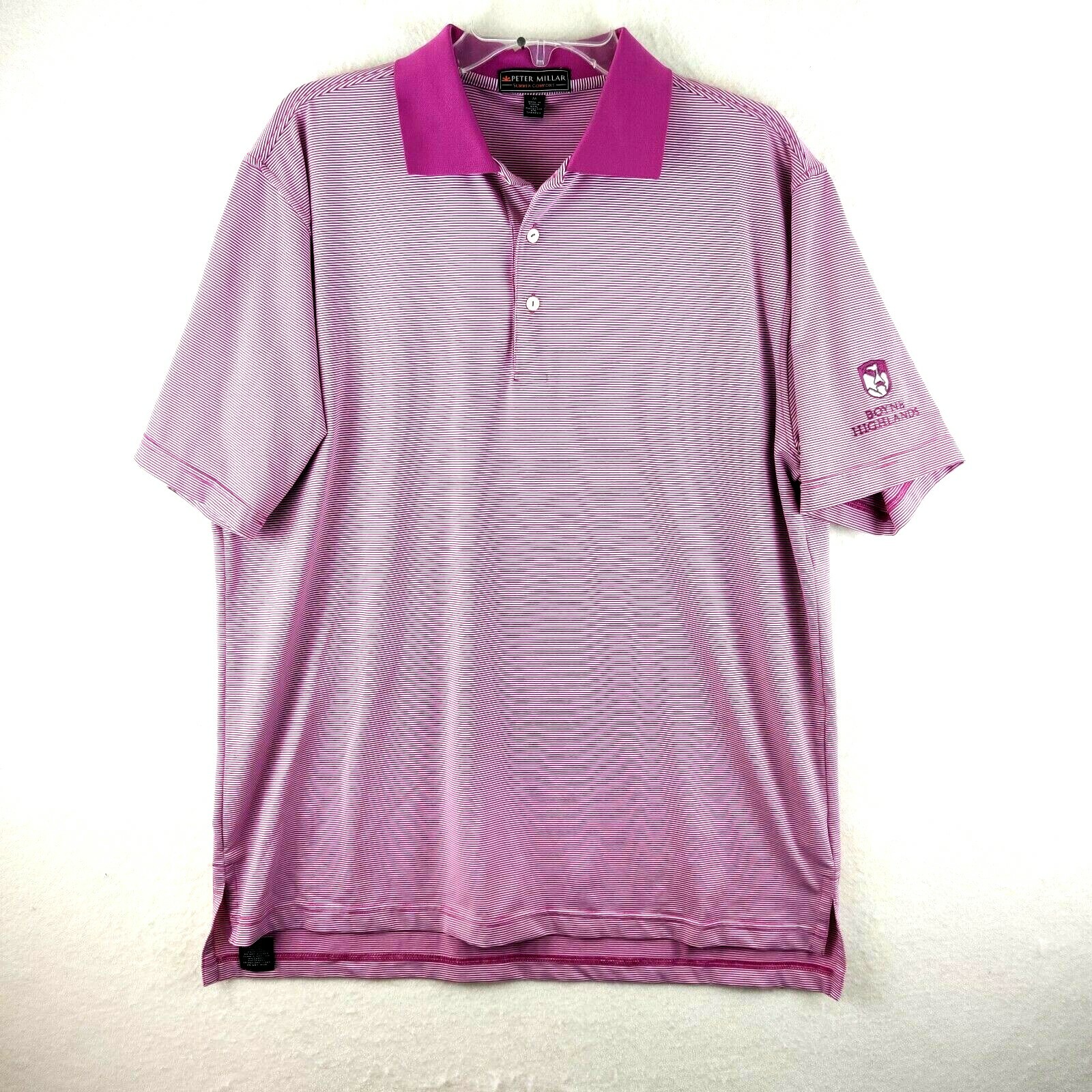 Peter Millar Mens Summer Comfort Medium Golf Golfer Rugby Polo Stripe Size M