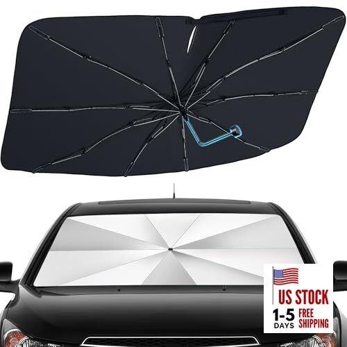 Windshield Sun Shade Umbrella - Foldable Car Window Shades, Reflective Car Sun 