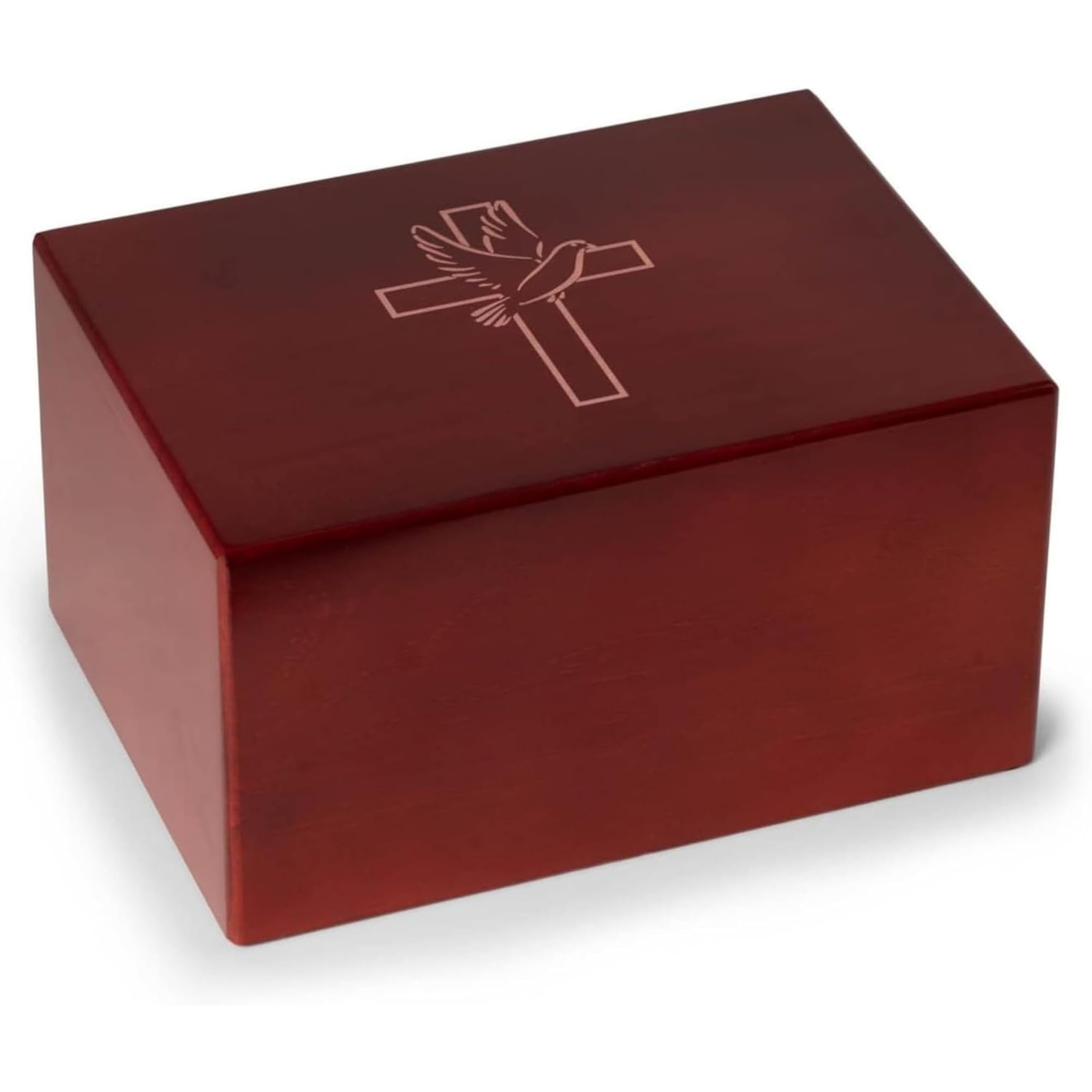 Bey-Berk Engraved Lacquered Rosewood Funeral Cremation Urn for Human Ashes (C...