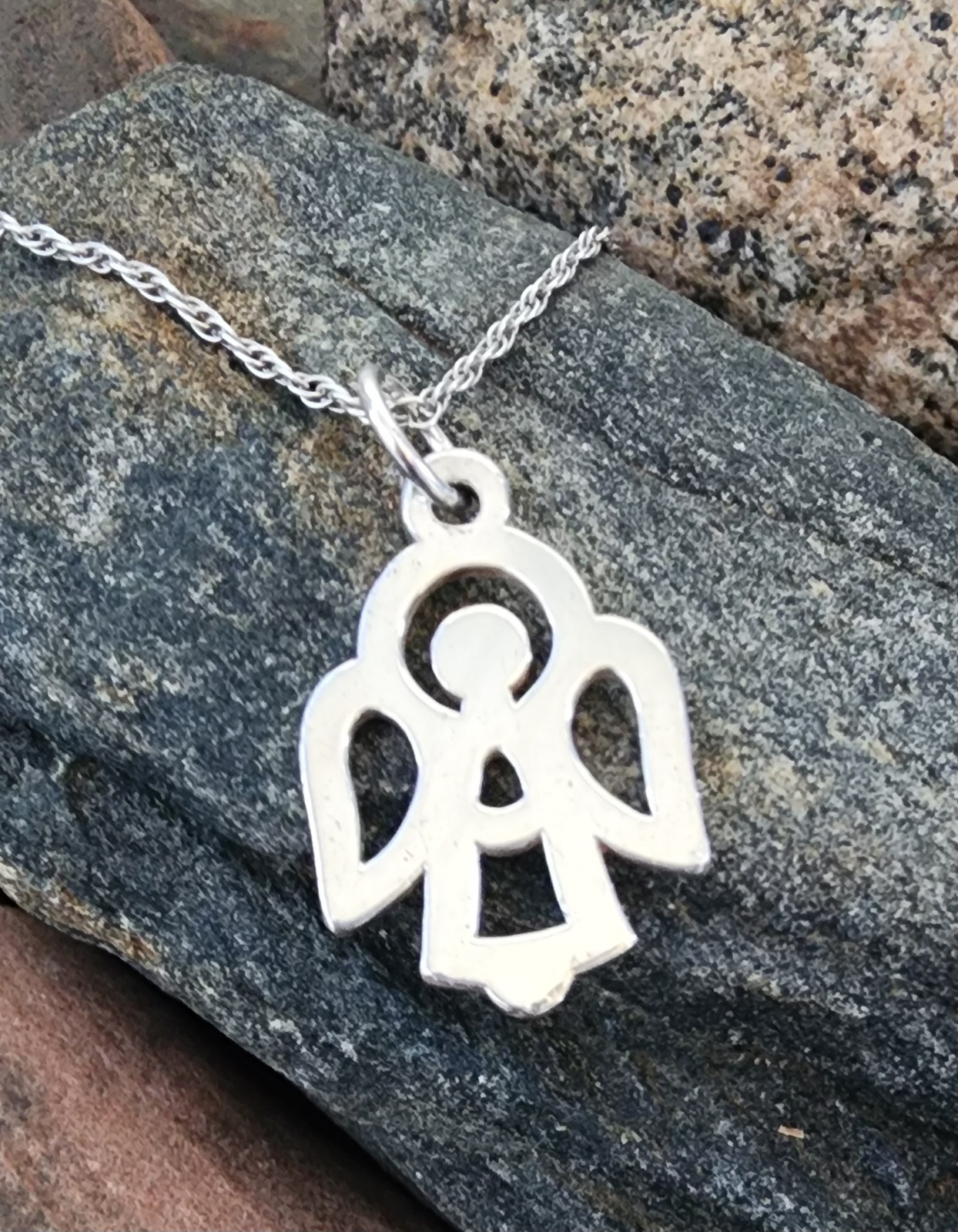 Retired James Avery  VINTAGE Large Angel pendant on Long Avery Chain 21.76gr