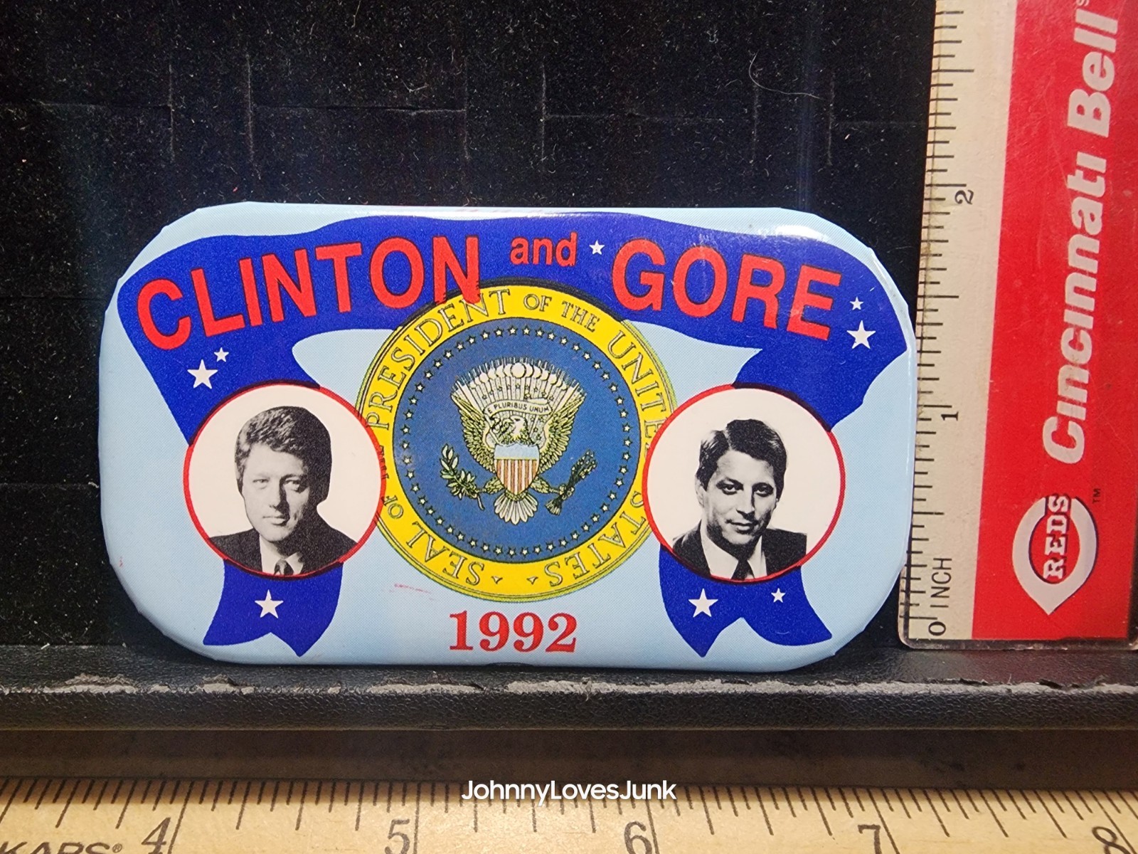 Vintage 1992 Bill Clinton/Al Gore Presidential Political Pinback Button Used