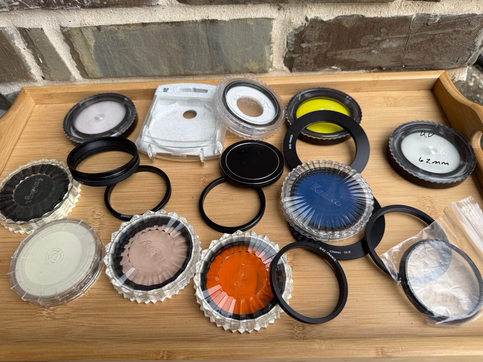 Lot of 17 62 MM Camera Parts:  10 Camera Lens and 7 Adapter Rings & Other Parts