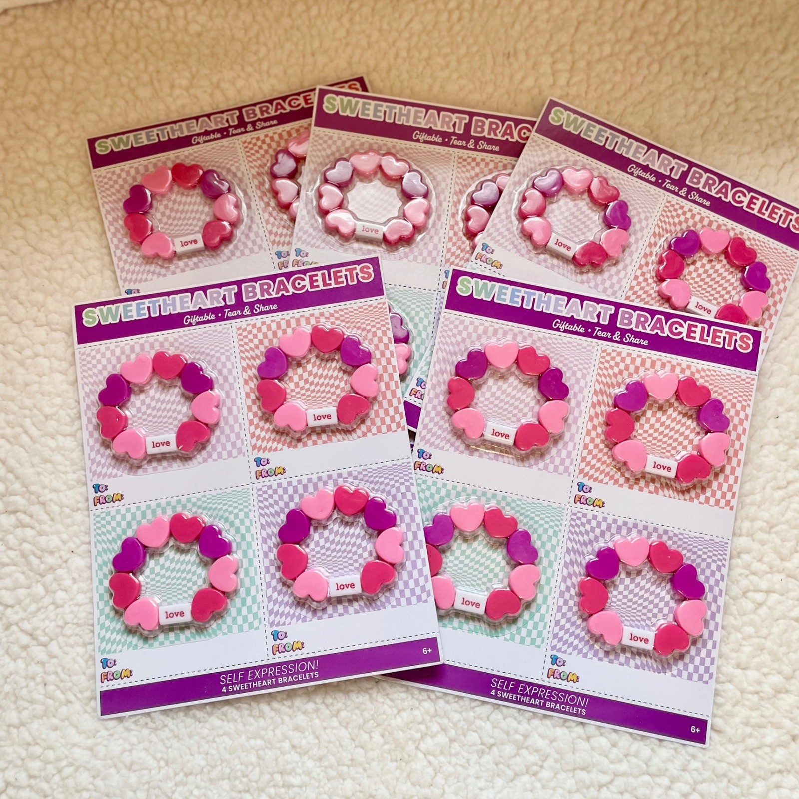 Way To Celebrate Sweetheart Bracelets 4pk Kids Tear & Share Heart Beads