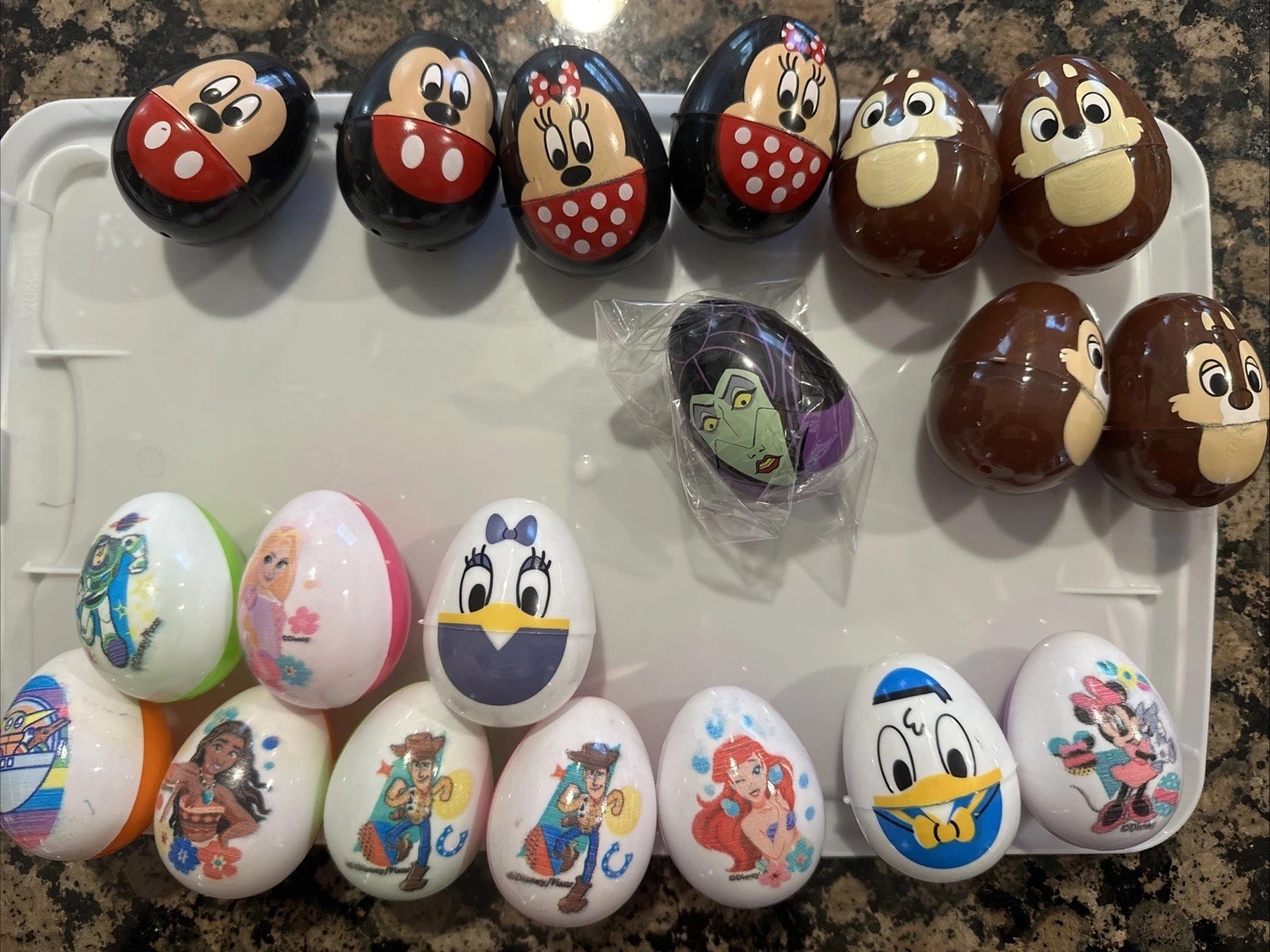 Disney Plastic Easter Eggs Lot of 20 - Maleficent, Mickey, Ariel, Grogu ES