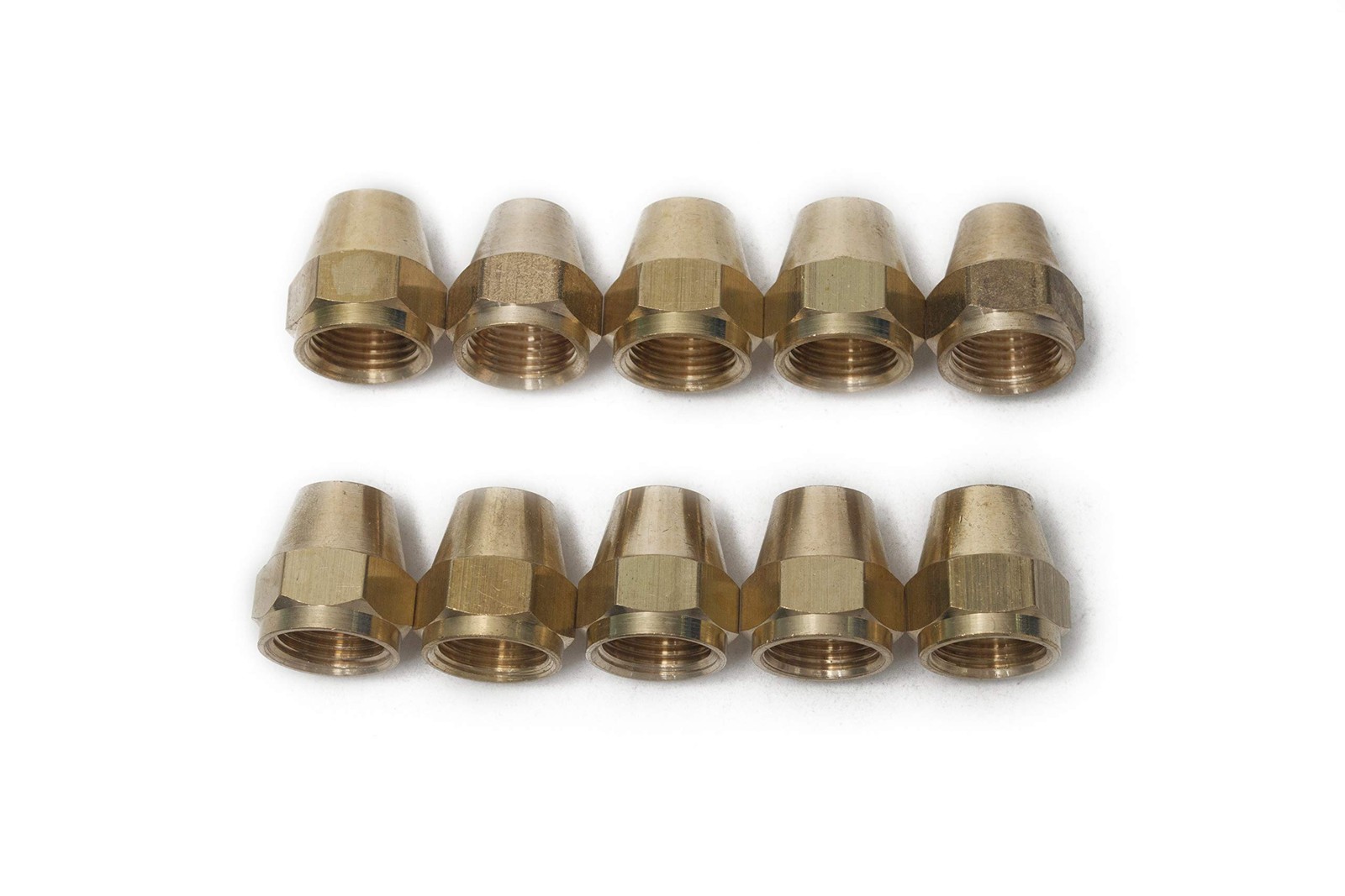 3/8 Inch OD Short SAE 45 Deg Brass Flare Nut Tube Fitting 10 PCS