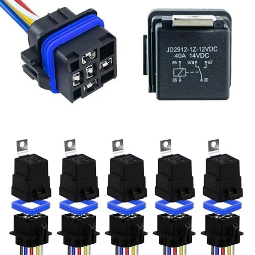 5-PIN Relay 40/30AMP Waterproof Automotive Relay Kit, 12V Relay Switch with 