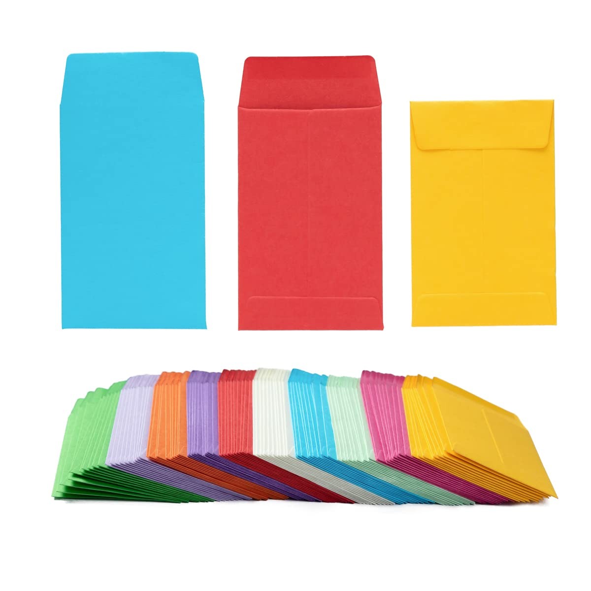 500 Pieces Colorful Small Coin Envelopes 2.25 × 3.5 inches, [POSSIBLE COLORS] 