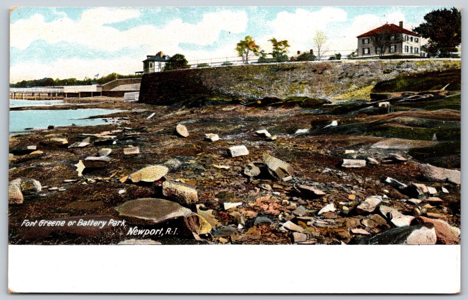 Fort Greene Battery Park Newport RI VINTAGE Postcard