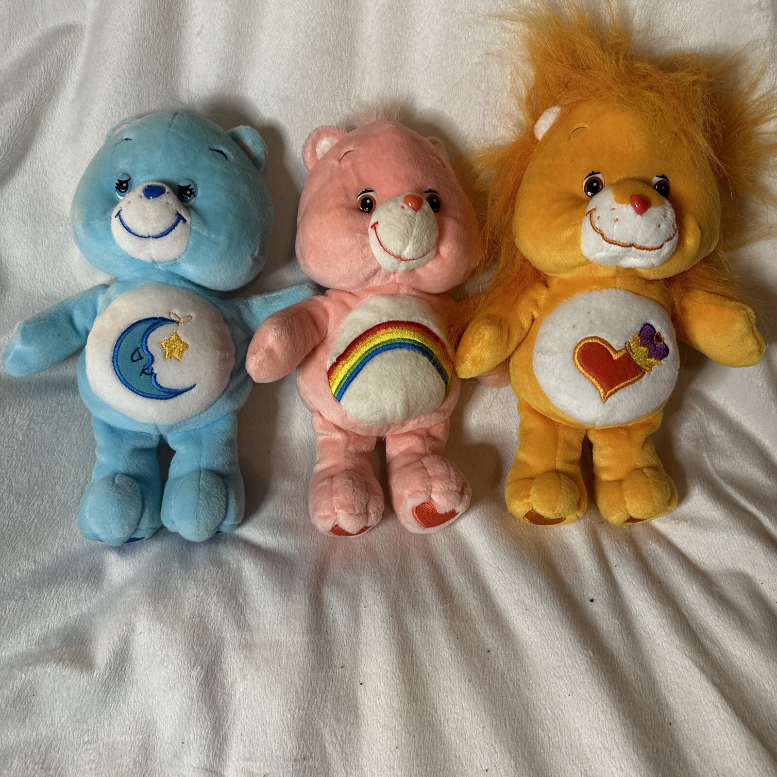 Vintage Care Bears 10 Inch Bed Time, Lion, Rainbow Bear Blue lot