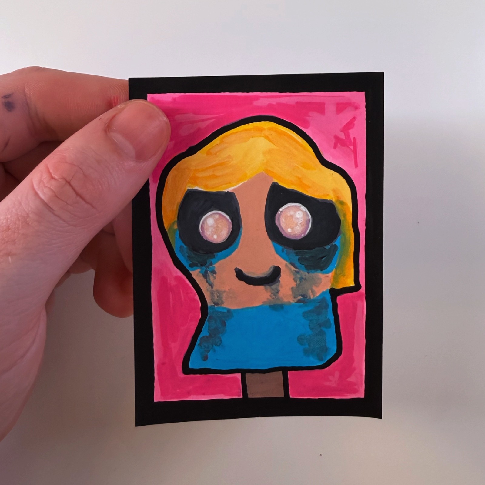 ACEO Art Card Original Acrylic Marker Popsicle 3/3 2.5in x 3.5in by yourbuddyjes