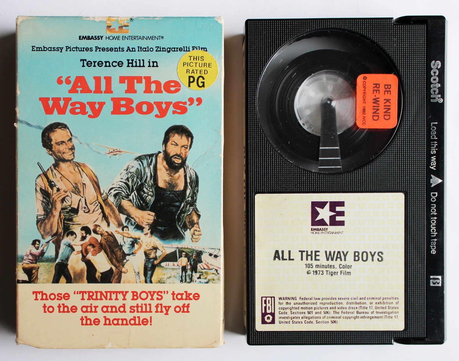 ALL THE WAY BOYS betamax 1984 Embassy TERENCE HILL & BUD SPENCER beta