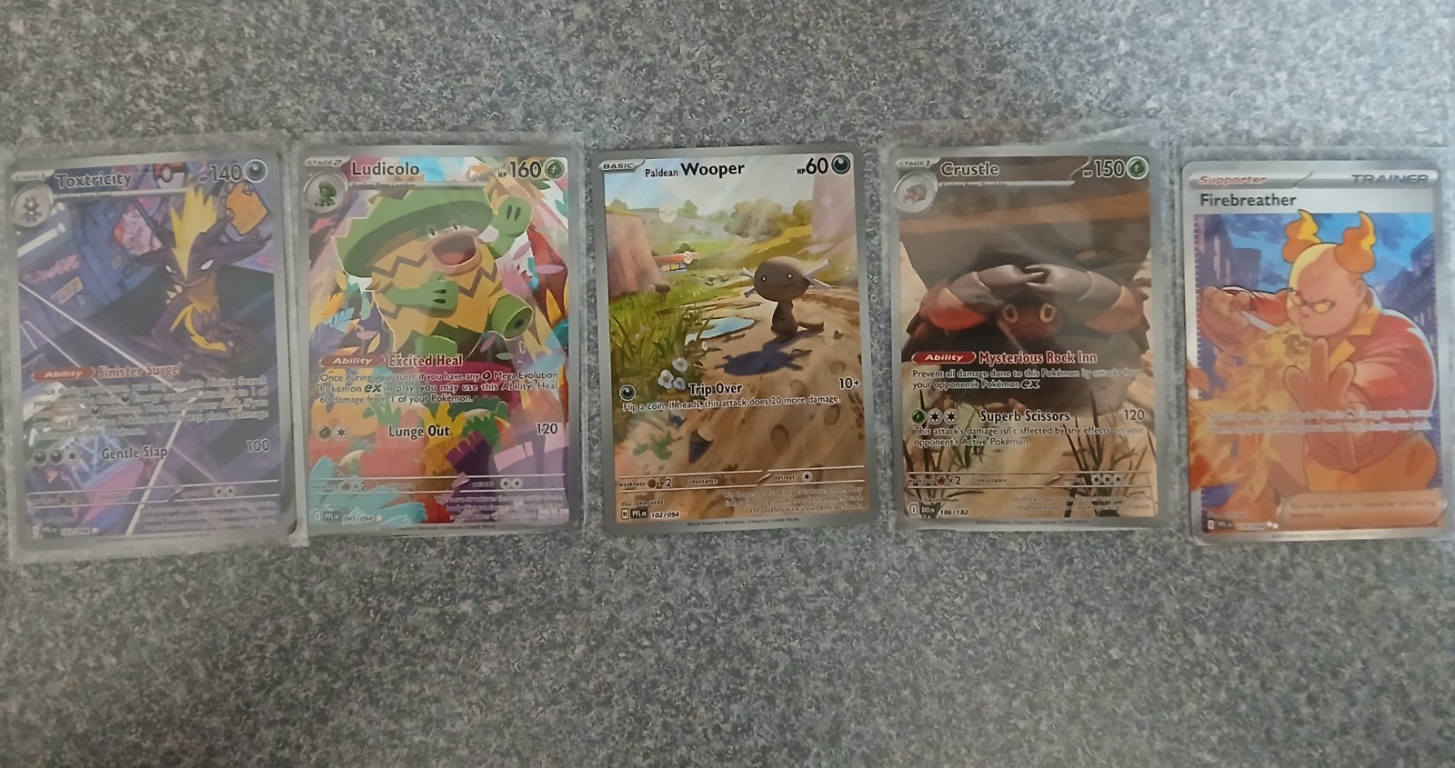 Pokémon Nintendo PAL holo and regular card lot of 5 – Toxtricity, Ludicolo