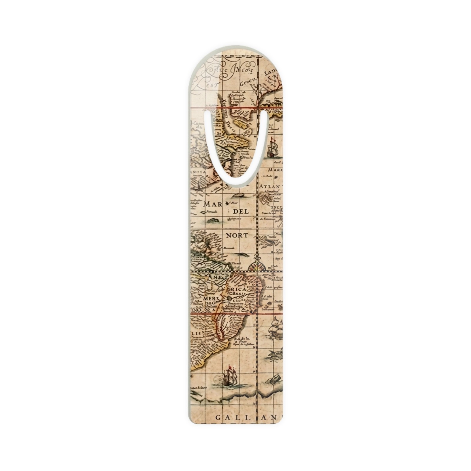 Antique World Map Bookmark | Metal Book Marker