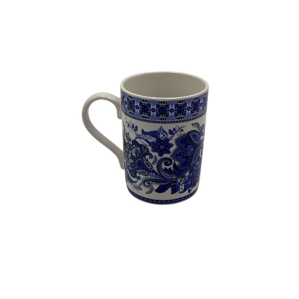 Kent Pottery Blue Paisley Floral Ceramic Mug Dishwasher Safe